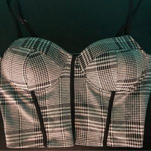 NWOT, Sexy Plaid Top, Size Large